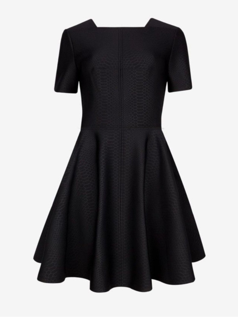 Ted Baker Melisse Womens Size 0 Black Snake Embossed Suba Fit Flare Mini Dress
